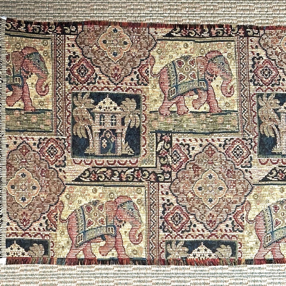 Jacquard Upholstery Remnant - West Indies/Elephant, 54”x17”